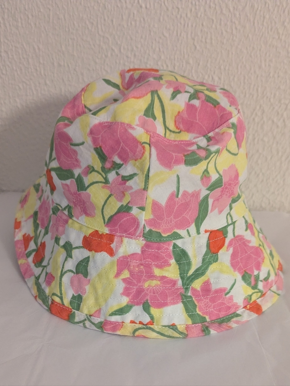 Janie & Jack Bucket Hat 12 TO 24 Floral Pink Yellow Green
